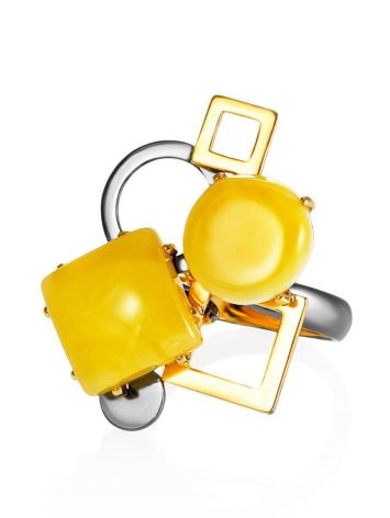 Geometric Amber Adjustable Ring The Picasso, Ring Size: Adjustable, image , picture 3