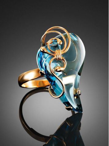 Voluptuous Gold Topaz Cocktail Ring The Serenade, Ring Size: Adjustable, image , picture 2