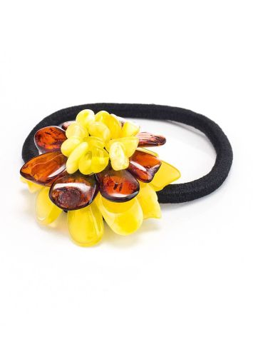 Multicolor Amber Flower Hair Tie, image , picture 3