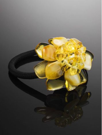 Amber Flower Hair Tie, image , picture 2