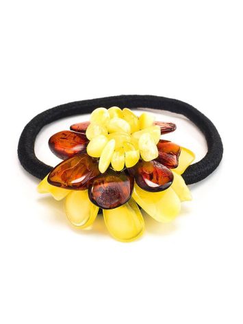 Multicolor Amber Flower Hair Tie, image 