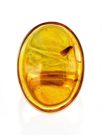Amber Gold Plated Cocktail Ring With Insects The Clio, Ring Size: Adjustable, image , picture 4