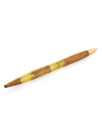 Handcrafted Wooden Ball Pen With Honey Amber, image , picture 3