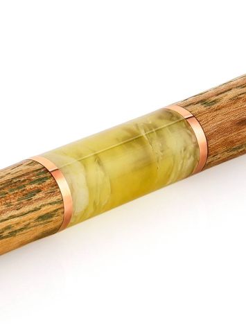 Handcrafted Wooden Ball Pen With Honey Amber, image , picture 4