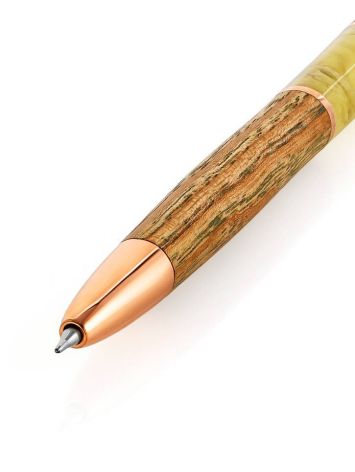 Handcrafted Wooden Ball Pen With Honey Amber, image , picture 5
