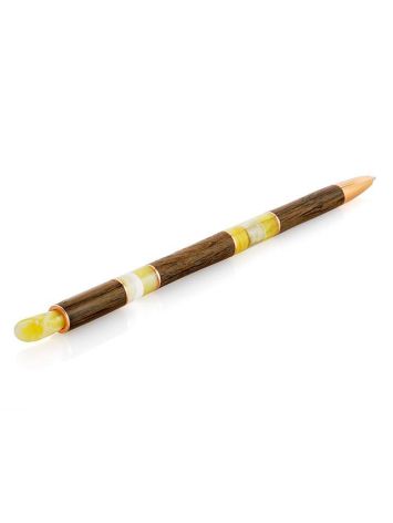 Handcrafted Ash Wood Ball Pen With Amber, image , picture 3