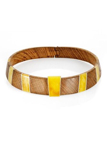 Wooden Choker With Honey Amber And Silver The Indonesia, image , picture 6