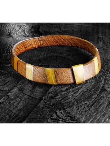 Wooden Choker With Honey Amber And Silver The Indonesia, image , picture 10
