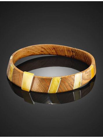 Wooden Choker With Honey Amber And Silver The Indonesia, image , picture 7
