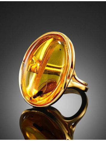 Amber Cocktail Ring With Insect Inclusions The Clio, Ring Size: Adjustable, image , picture 2