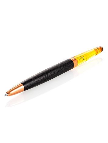 Exclusive Wooden Pen With Lemon Amber And Insect Inclusion, image , picture 4