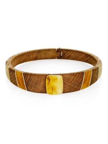 Wooden Choker Necklace With Honey Amber And Silver The Indonesia, image , picture 3