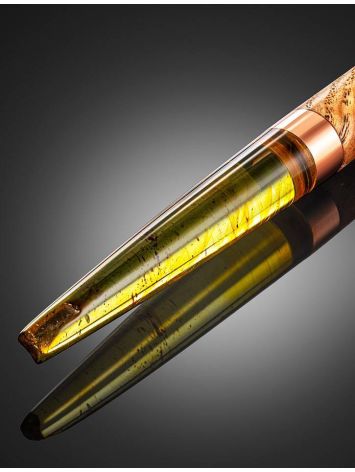 Designer Wooden Ball Pen With Honey Amber, image , picture 3