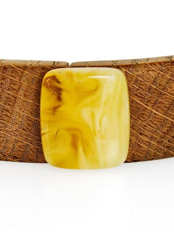Wooden Choker Necklace With Honey Amber And Silver The Indonesia, image , picture 4