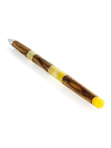 Handcrafted Wooden Ball Pen With Honey Amber, image , picture 4