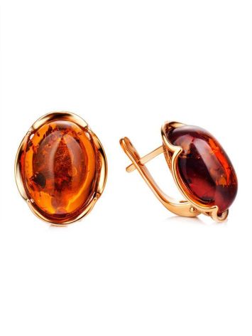 Adorable Amber Earrings In Gold-Plated Silver The Lyon, image , picture 4