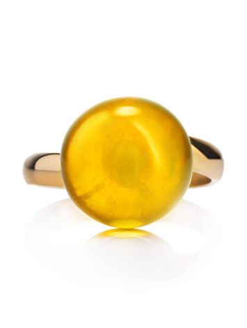Gold-Plated Adjustable Ring With Natural Amber The Paris, Ring Size: Adjustable, image , picture 4