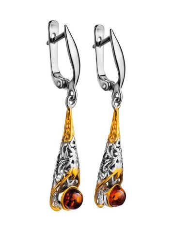 Voluptuous Gold Plated Silver Dangles With Amber The Roxanne, image , picture 4