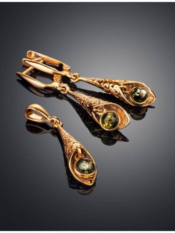 Classy Gold Plated Silver Amber Dangles The Roxanne, image , picture 5