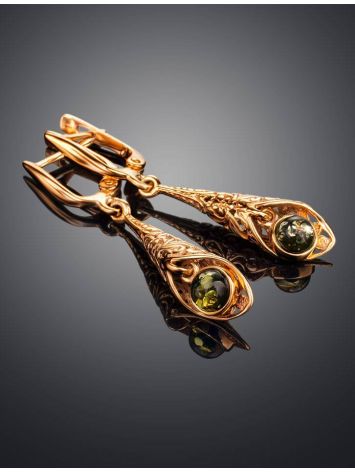 Classy Gold Plated Silver Amber Dangles The Roxanne, image , picture 2