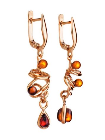 Gold Plated Amber Dangles The Siesta, image , picture 4
