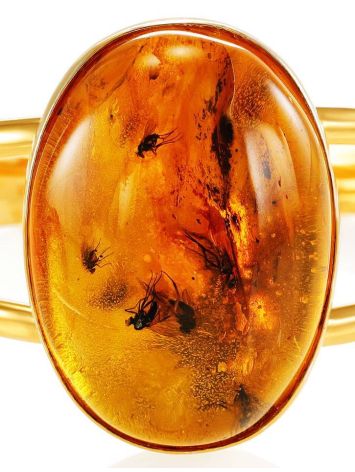 Cuff Amber Bracelet In Gold Plated Silver The Clio, image , picture 5