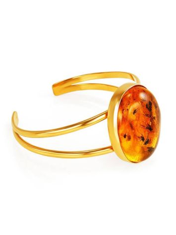 Cuff Amber Bracelet In Gold Plated Silver The Clio, image , picture 6