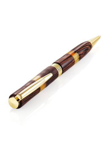 Handcrafted Wenge Wood Pen With Honey Amber The Indonesia, image , picture 3