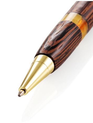 Handcrafted Wenge Wood Pen With Honey Amber The Indonesia, image , picture 4