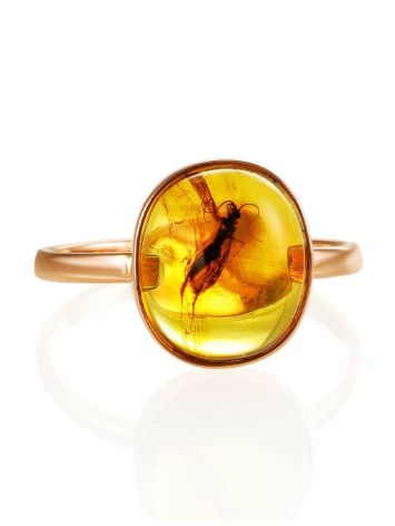 Amber Ring With Inclusion In Gold The Clio, Ring Size: 6.5 / 17, image , picture 4