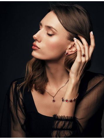 Gold-Plated Earrings With Amber The Helios, image , picture 4