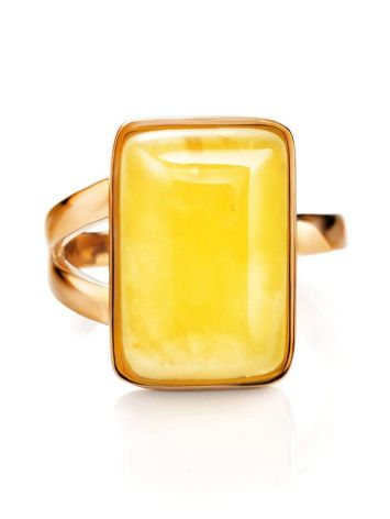 Stylish Natural Honey Amber Ring The Copenhagen, Ring Size: 6.5 / 17, image , picture 4