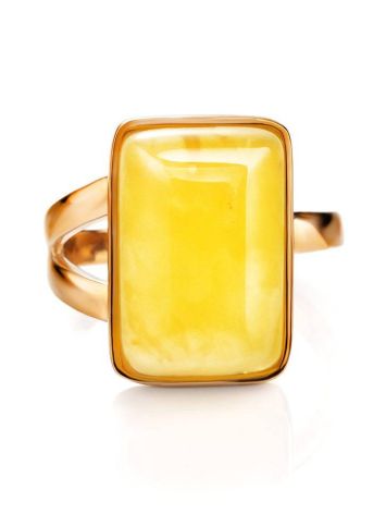Stylish Natural Honey Amber Ring The Copenhagen, Ring Size: 11.5 / 21, image , picture 4