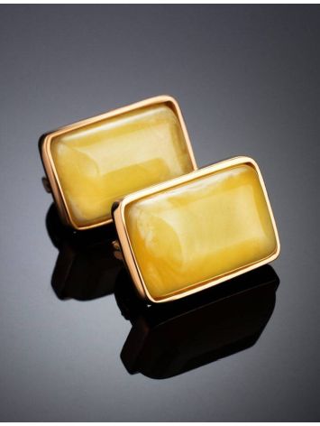 Honey Amber Earrings In Gold-Plated Silver The Copenhagen, image , picture 2