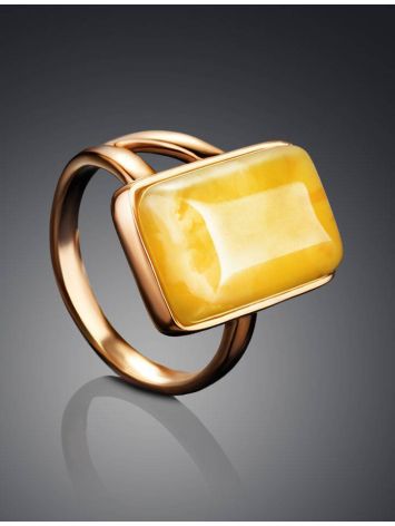 Stylish Natural Honey Amber Ring The Copenhagen, Ring Size: 11.5 / 21, image , picture 2