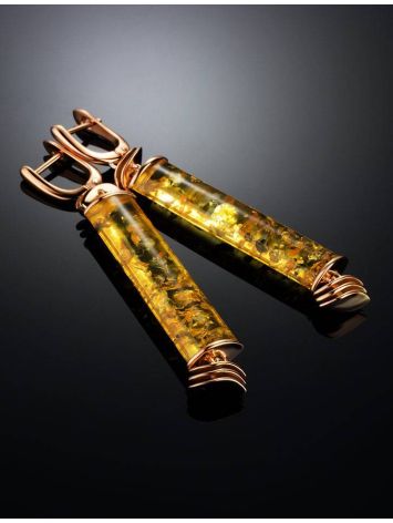 Exotic Style Amber Dangle Earrings The Kenya, image , picture 2