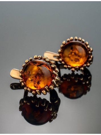 Amber Earrings In Gold-Plated Silver The Brunia, image , picture 2