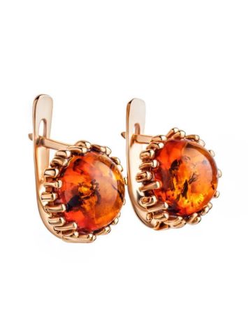 Amber Earrings In Gold-Plated Silver The Brunia, image , picture 4