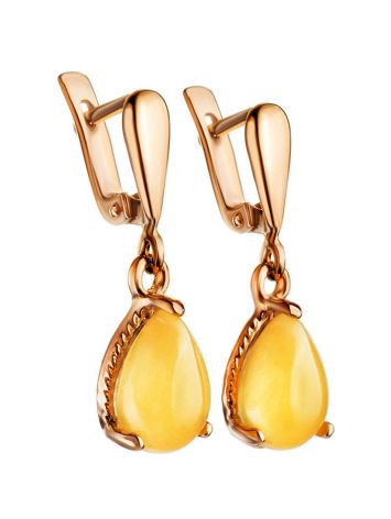 Gold-Plated Earrings With Honey Amber The Twinkle, image , picture 3