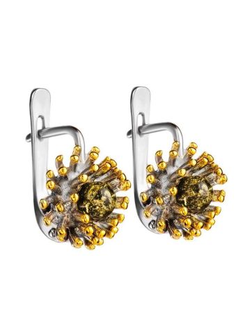 Chic Silver Amber Earrings The Barbados, image , picture 3
