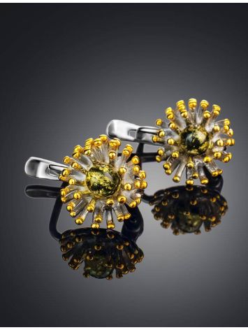 Chic Silver Amber Earrings The Barbados, image , picture 2