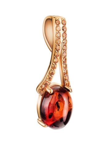Amber Pendant In Gold-Plated Silver With Champagne Crystals The Raphael, image , picture 3