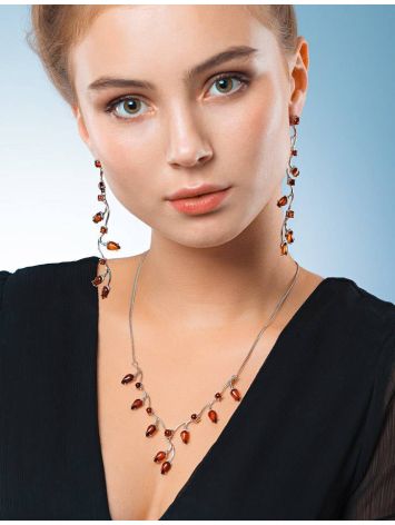 Classic Amber Necklace In Sterling Silver The Verbena, image , picture 2