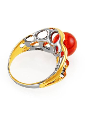 Fabulous Amber Ring In Gold-Plated Silver The Turandot, Ring Size: 5.5 / 16, image , picture 4