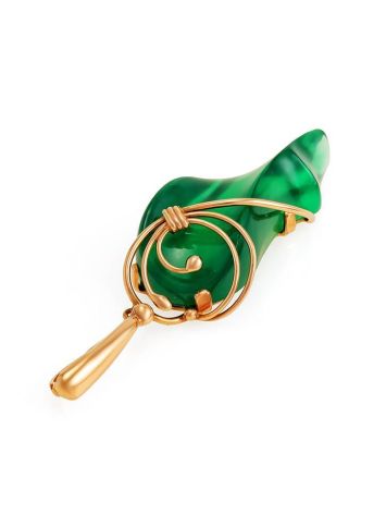 Green Synthetic Onyx Pendant In Gold The Serenade, image , picture 3