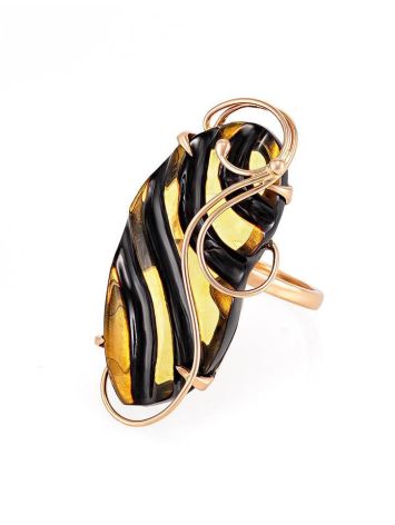 Wonderful Amber Ring In Gold The Electra, Ring Size: 8.5 / 18.5, image , picture 3