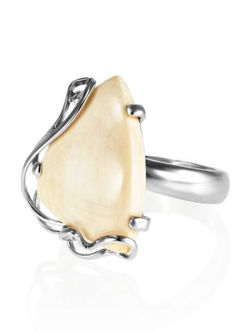 Handcrafted Silver Ring With Mammoth Tusk The Era, Ring Size: Adjustable, image , picture 3
