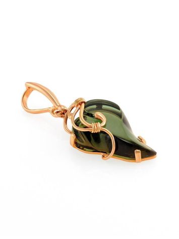 Gold-Plated Pendant With Bright Synthetic Tourmaline The Serenade, image , picture 3