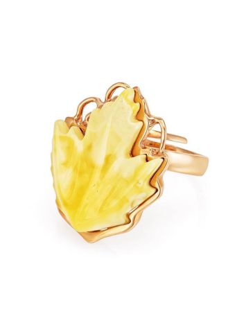 Adjustable Amber Ring In Gold The Canada, Ring Size: Adjustable, image , picture 3