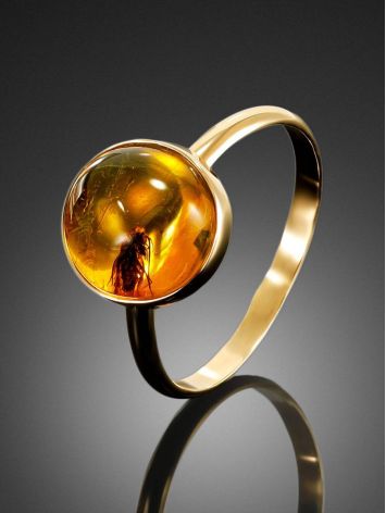 Baltic Amber Ring With Fly Inclusion The Clio, Ring Size: 6 / 16.5, image , picture 2